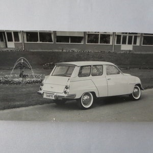 Vintage Saab 95 Station Wagon Press Photo Photograph Image