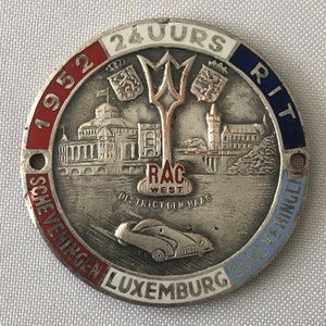 1952 Scheveningen Luxemburg Scheveningen SLS Rally Badge Emblem Award