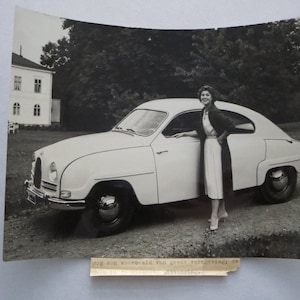Vintage Saab 96 Factory Press Photo Photograph Image
