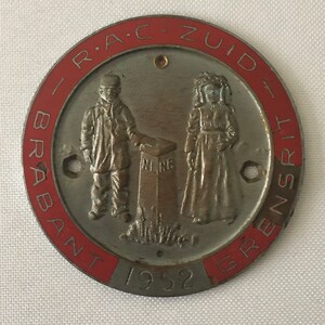 1952 RAC Zuid Brabant Grensrit Dutch Car Club Rally Rallye Participant Badge