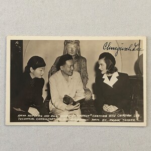 Vintage Postkarte Postkarte Anna May Wong Ella Raines Chingwah Lee Signiert
