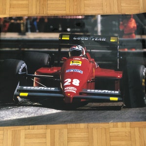 Poster Ferrari F1 Formula One Gerhard Berger Racing Car Automotive Art Decor