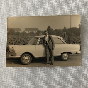 Vintage Photo Photograph Man with DKW Car Audi Auto Union - Tag AL22SM2