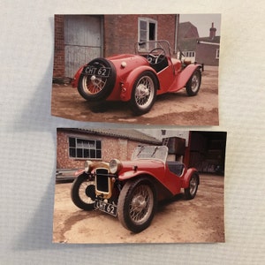 Vintage 1928 Austin Seven Car Photo Photograph Print Lot of 2