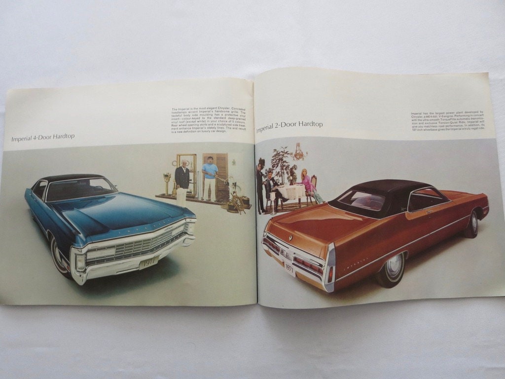 71年ワールドチャンピオンシリーズ パンフレット 1971 Chrysler & Imperial Sales Brochure Catalog New Yorker