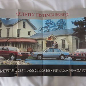 1983 Oldsmobile ES Sales Brochure Catalog Poster Omega Cutlass Ciera Firenza