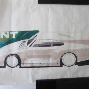 Vintage 1970s Kremer Racing Porsche 935 Design Sketch Drawing Art NOTTRODT