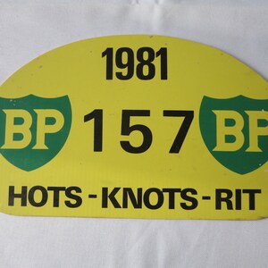 Vintage 1981 Hots - Knots Rit Holland Car Rally Participant Plate Plaque BP #157