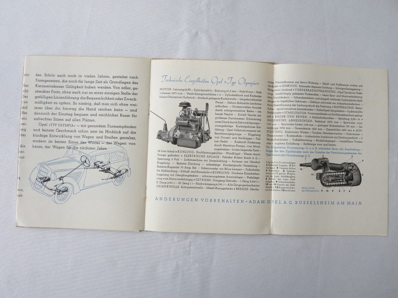 1935 1936 1937 Opel Olympia Sales Brochure Catalog Prospekt Etsy