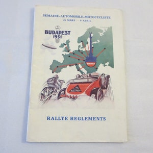 1931 KNAC Budapest Car & Motorcycle Rally Rallye Rules Book FRENCH Text
