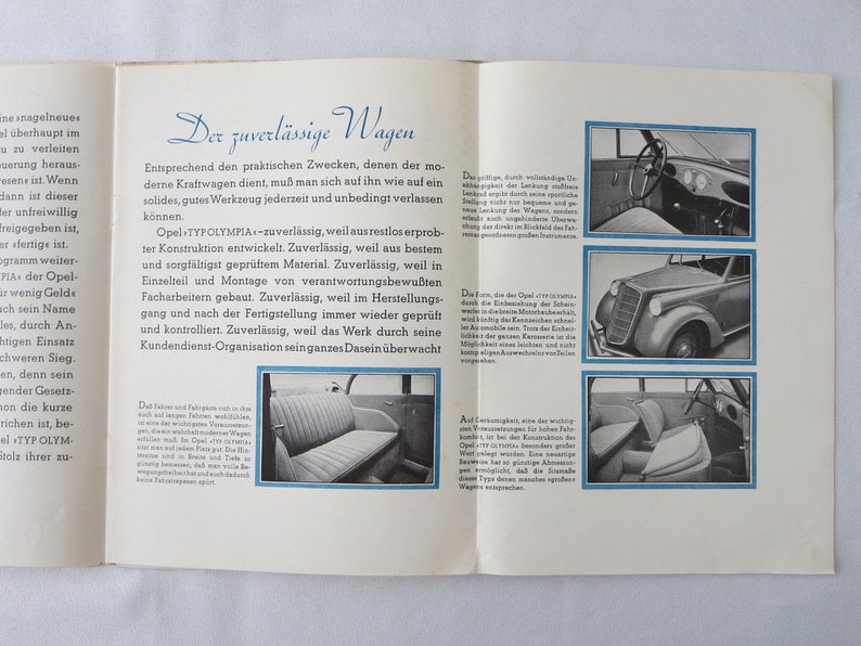 1935 1936 1937 Opel Olympia Sales Brochure Catalog Prospekt Etsy