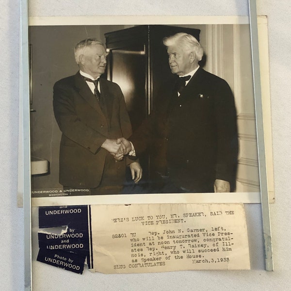 Fotografía de prensa Foto Vicepresidente John N Garner Presidente de la Cámara 1933