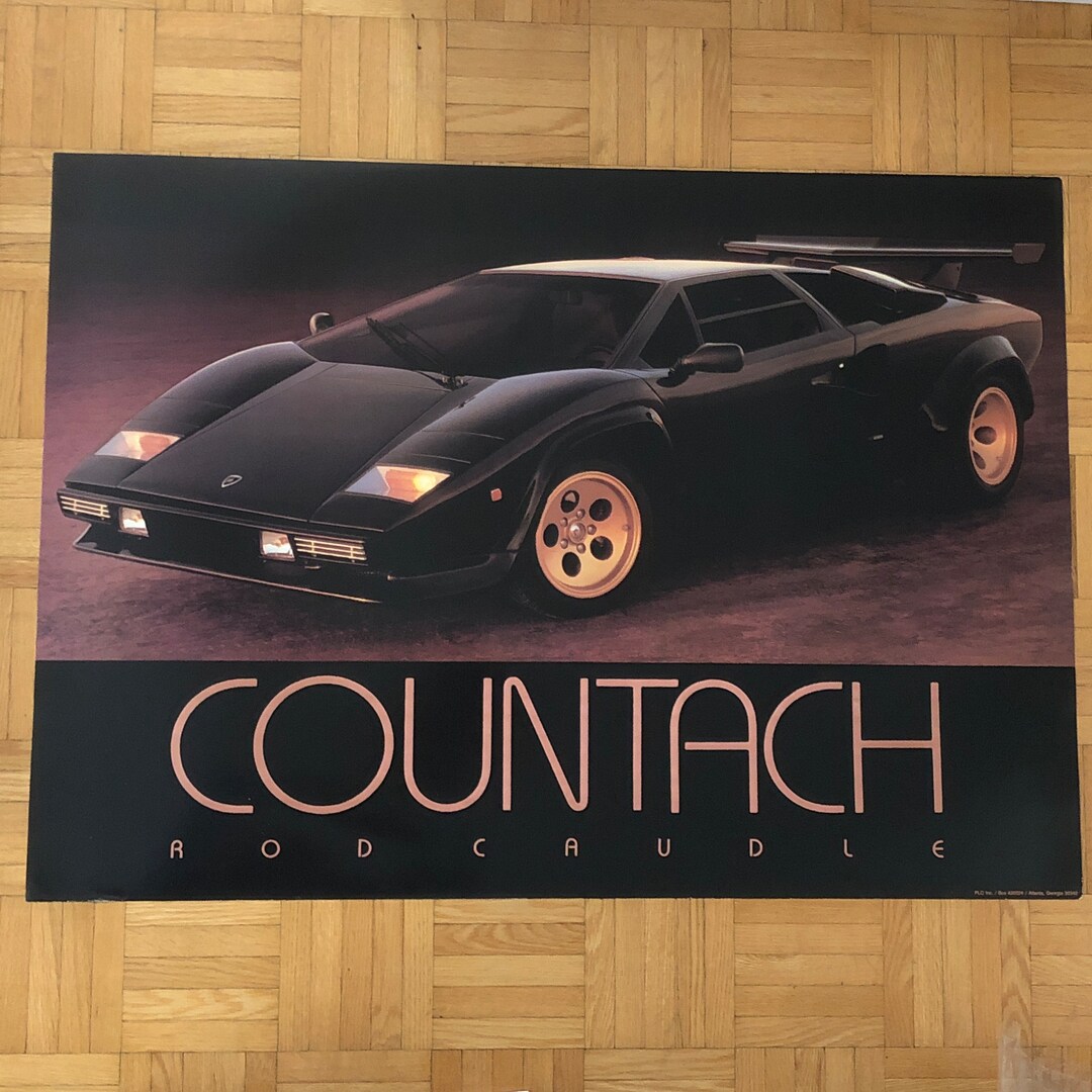 Poster Countach Rod Caudle Vintage 1980s Etsy