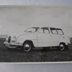 Vintage Saab 95 Station Wagon Factory Press Photo Photograph Image
