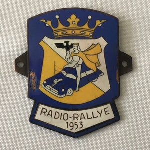 1953 Radio Kundgebung Niederländischer Autoklub Emaille Kundgebung Kundgebungs-Teilnehmer-Abzeichen-Emblem