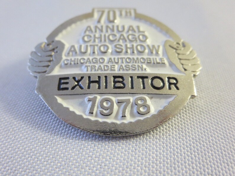 1978 Chicago Auto Show Exhibitor Pin Badge Button Automobile Trade Association image 2