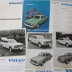 1975 Volvo Press Kit Brochure w/ Photos 164 240 Series Sedan Station Wagon
