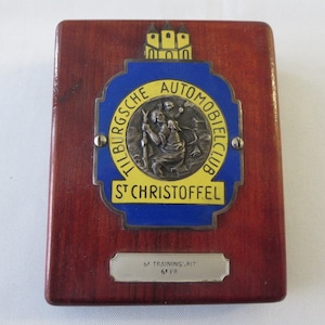 Vintage St Christoffel Tilburgsche Automobiel Club St Christoper Badge Emblem Car Club Plaque