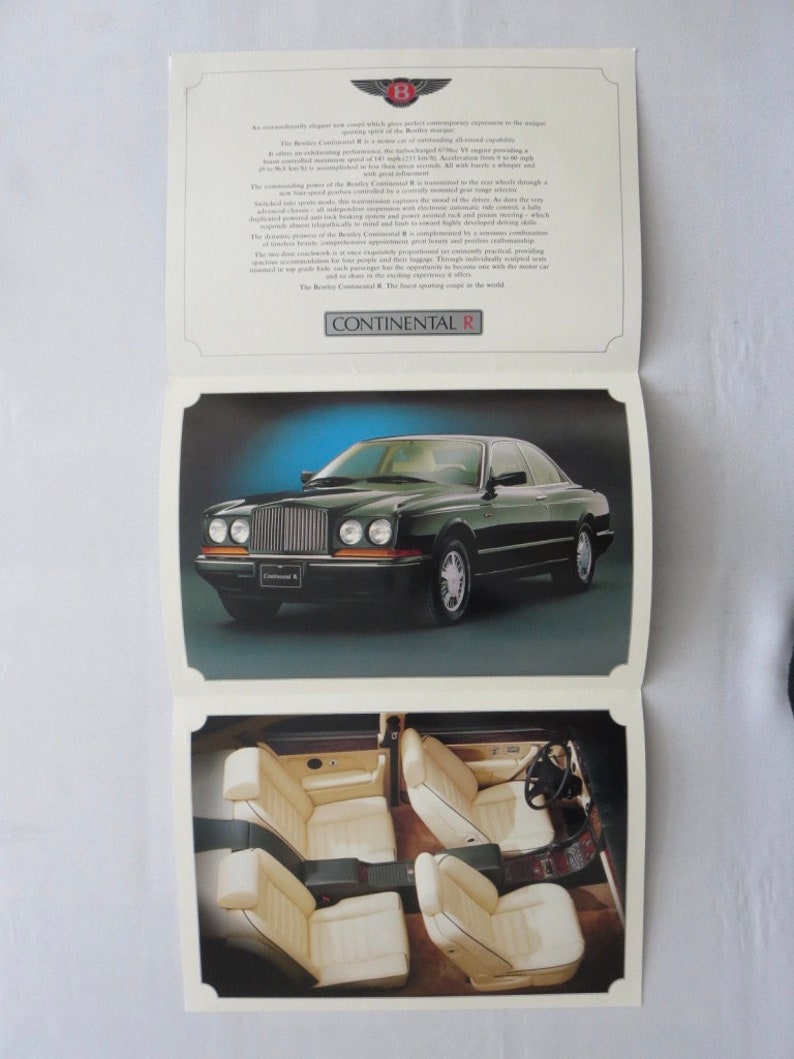 1992 Bentley Continental R Press Kit Box with Factory ...
