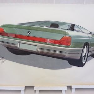 BMW E31 8 Series Pre-Production Design Drawing Sketch Art - Klaus KAPITZA 1985 850Ci 840Ci 850i 850CSi