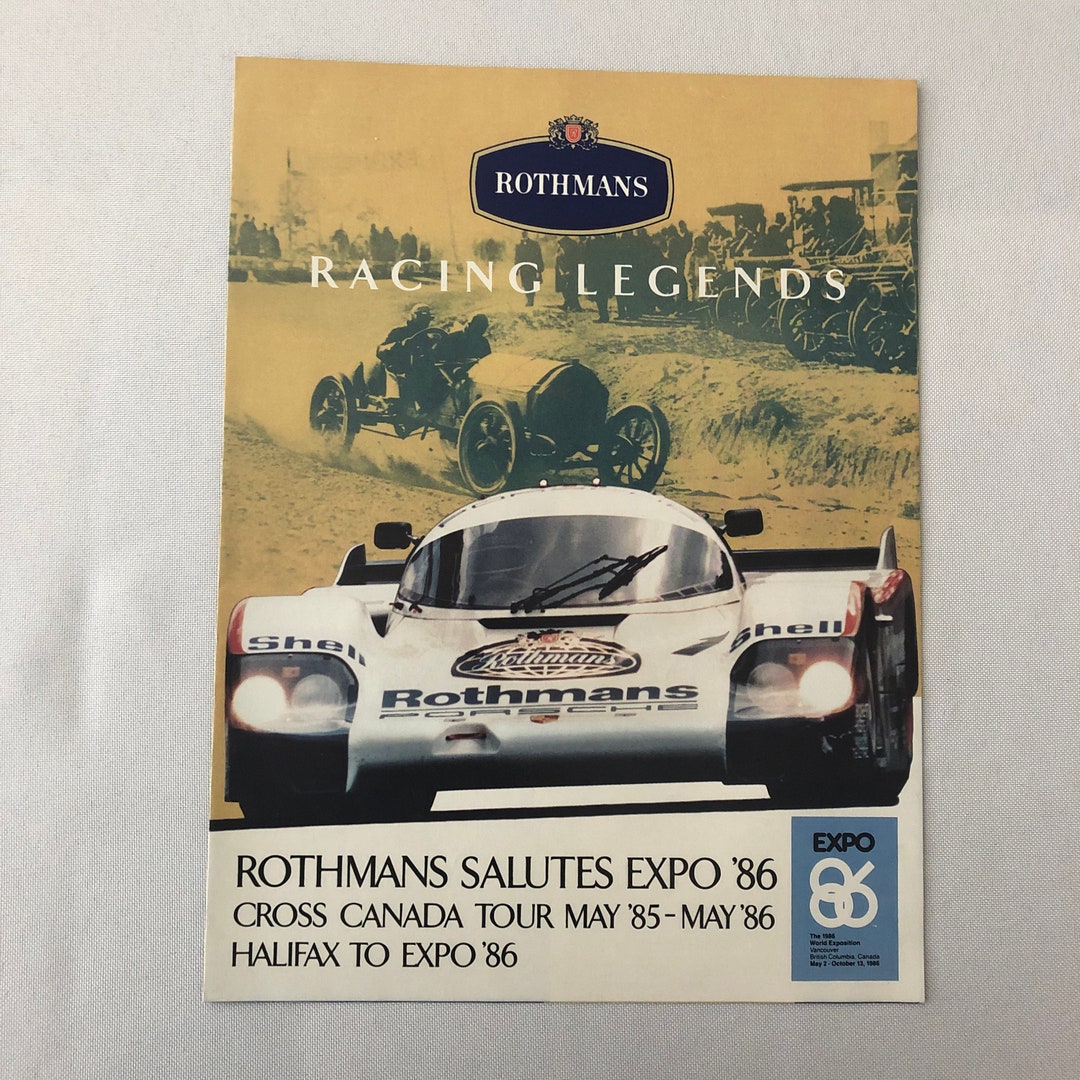 1986 Rothmans Racing Legends Expo 86 Car Show Brochure Porsche 956 ...
