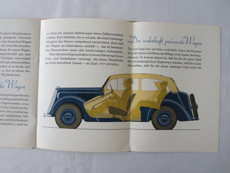 1935 1936 1937 Opel Olympia Sales Brochure Catalog Prospekt Etsy