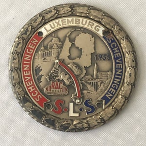 1955 Scheveningen Luxemburg Scheveningen SLS Rally Badge Emblem Award