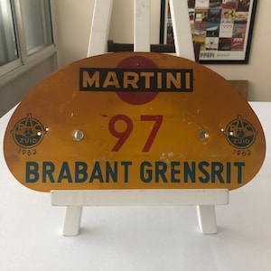 1962 RAC Zuid Brabant Grensrit Car Rally Rallye Participant Plate w/ Martini Ad