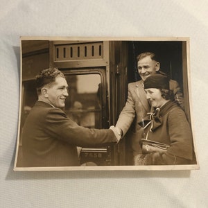 Pressefoto Photo Photo Aquitania Ship Boxing Boxer Don McCorkingdale 1933