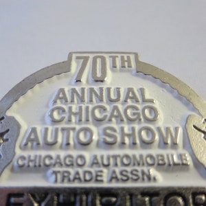 1978 Chicago Auto Show Exhibitor Pin Badge Button Automobile Trade Association image 3
