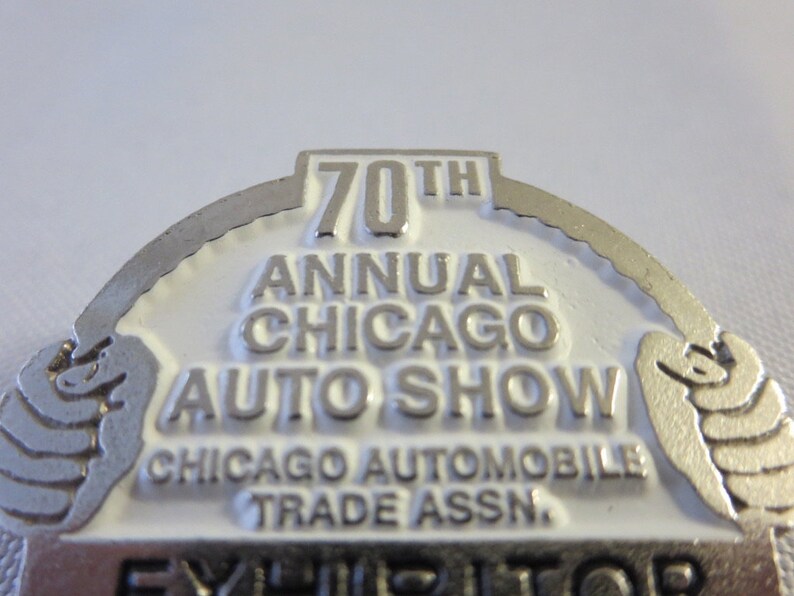 1978 Chicago Auto Show Exhibitor Pin Badge Button Automobile Trade Association image 3