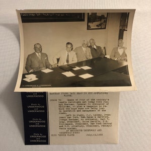 Press Photo Photograph Railway Railroad Executives 1933 Union Pacific +