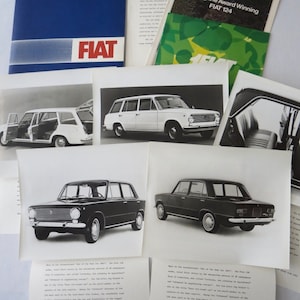 1967 Fiat Press Kit Brochure Photos 124 Station Wagon 124 Sedan - Canadian