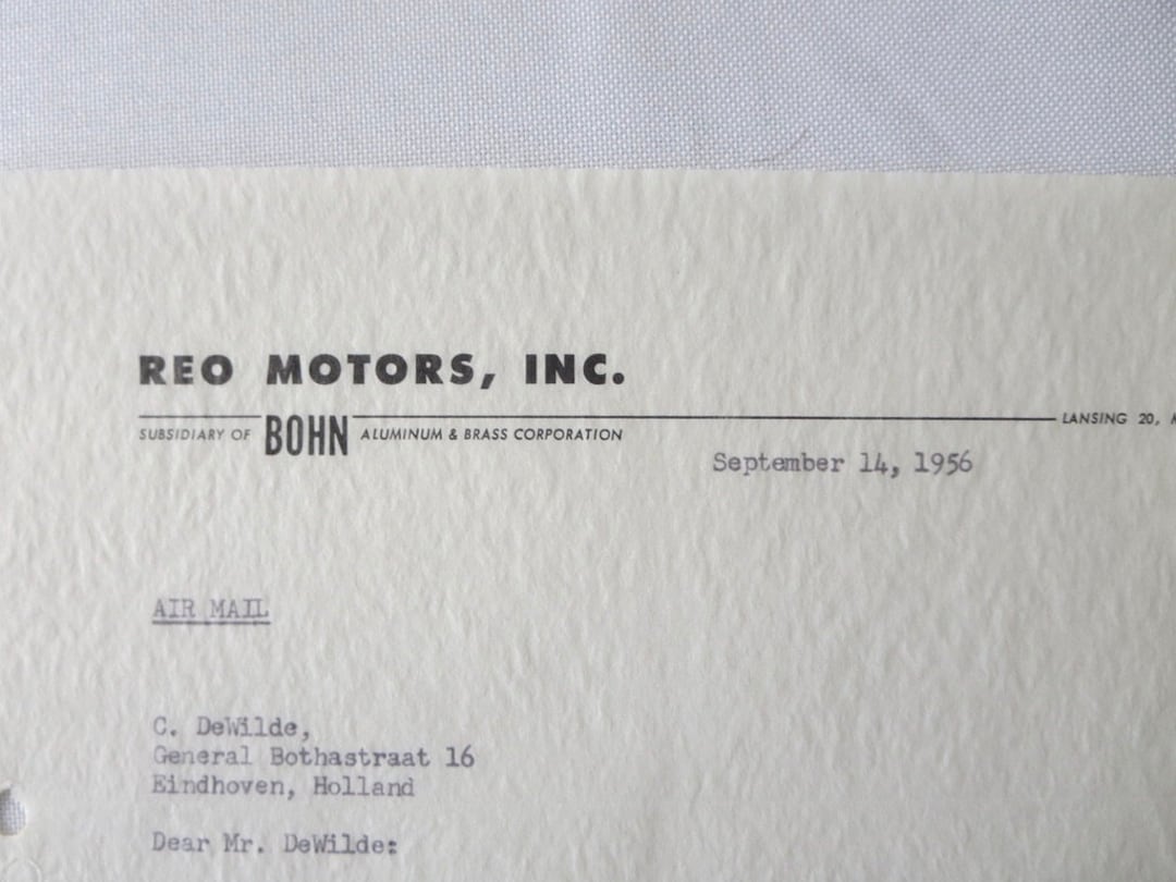 1956 REO Motors Inc Letter Letterhead Document REO Truck Bus Etsy