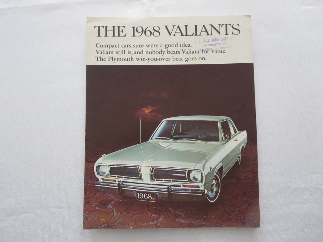 1968 Valiant Car Sales Brochure Catalog Advertising 100 2 Door