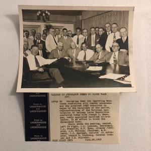 Press Photo Photograph Railway Railroad Labor Union Executives 1933 Underwood