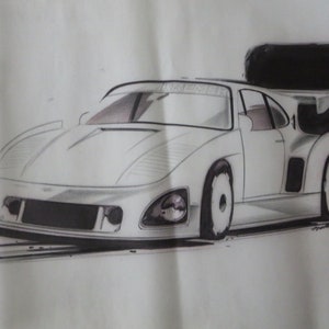 Vintage 1980 Kremer Racing Porsche 935 Design Sketch Drawing Art NOTTRODT