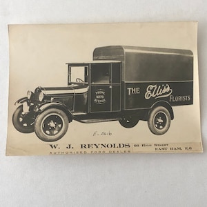 Vintage Ford Truck Florist Delivery Van Dealer Advertising Photo Photograph