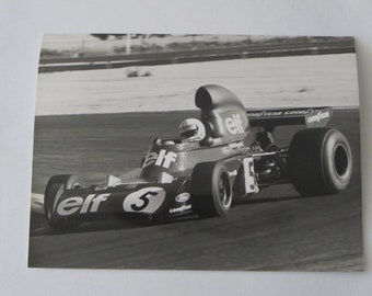 Vintage Grand Prix Racing Photograph Photo - Jackie Stewart Tyrrell Ford 1973