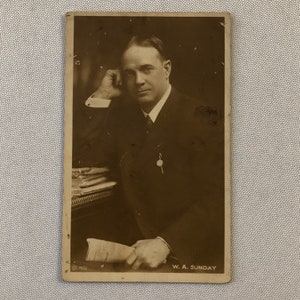 Antike RPPC Postkarte Postkarte W A Sunday W.A. Sunday
