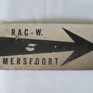 Vintage RAC West Amersfoort Car Rally Pequeño cartón direccional flecha signo