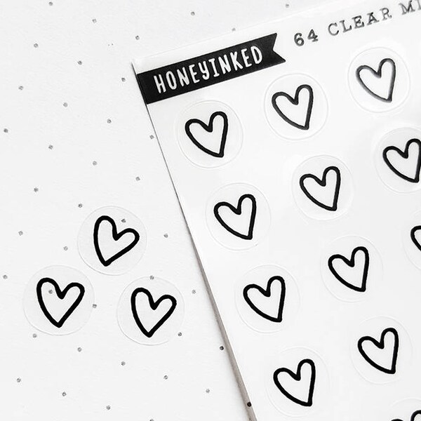 Gold Heart Stickers Etsy