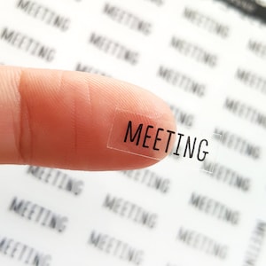 53 Meeting Stickers, Meeting Planner Stickers, Work Stickers, Clear Stickers, Happy Planner, Erin Condren Planner Stickers