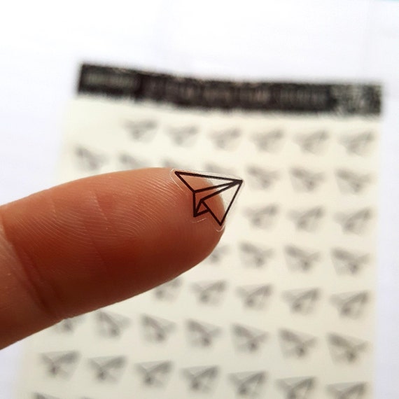 Clear Paper Airplane stickers, Clear Stickers,  Planner Stickers, Day Designer Stickers,  Stickers, Happy Planner | C115