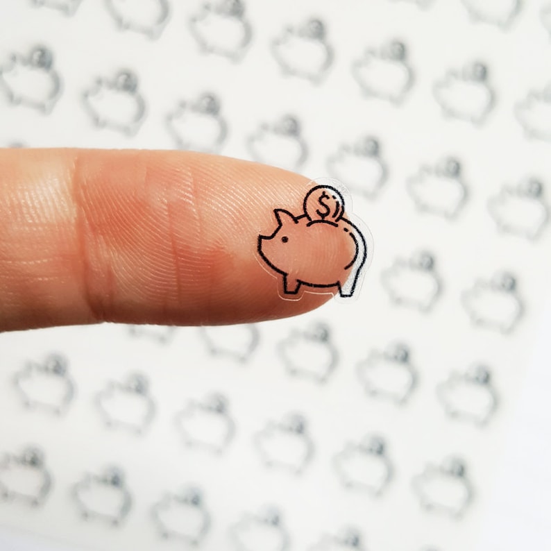 49 Piggy Bank Planner Stickers Piggy Bank Stickers Day Etsy