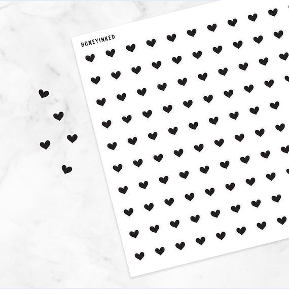 Tiny Heart Stickers Hearts Stickers Accent Stickers Tiny Etsy