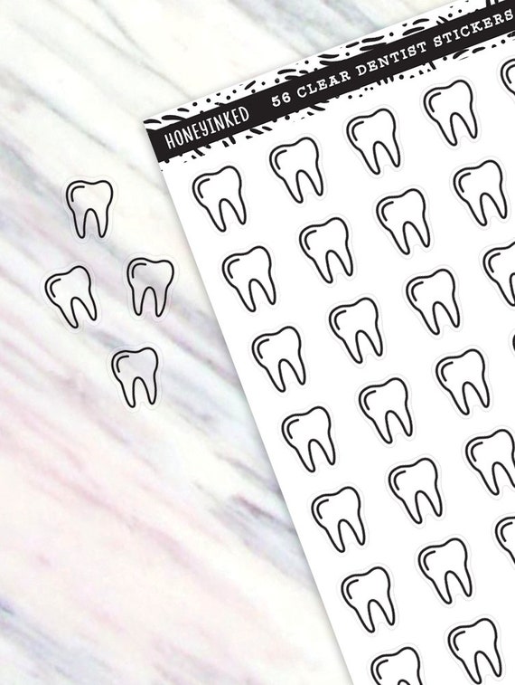 56 Dentist Planner Stickers Dentist Stickers, Teeth Stickers, Dental  Stickers, Happy Planner, Clear Stickers, Transparent Stickers A110 