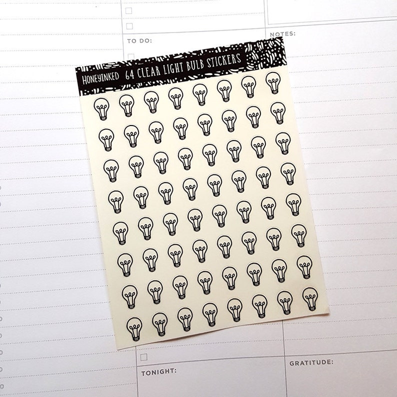 Download 64 Clear Light Bulb Stickers Clear Planner Stickers | Etsy