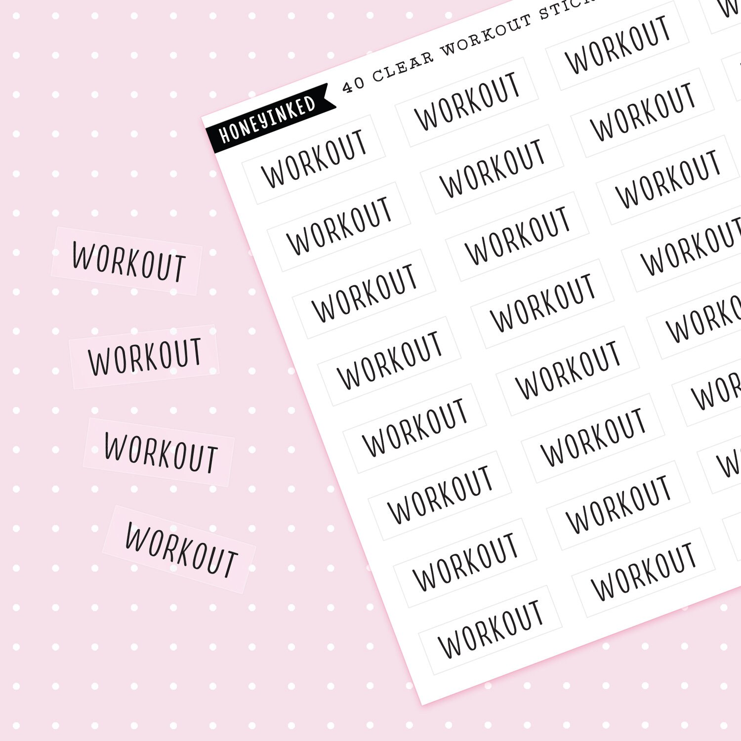 42 Cute F Fitness TrackerExerciseWork Out Planner Stickers