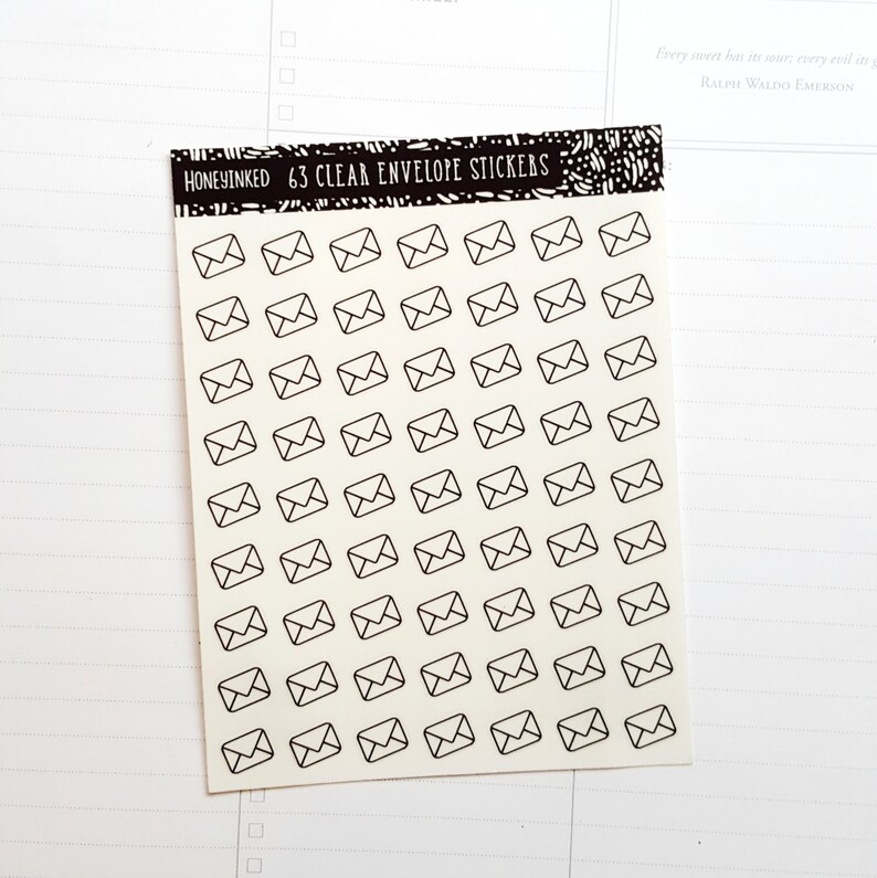 63 Clear Envelope Stickers Mail Planner Stickers Mail Etsy